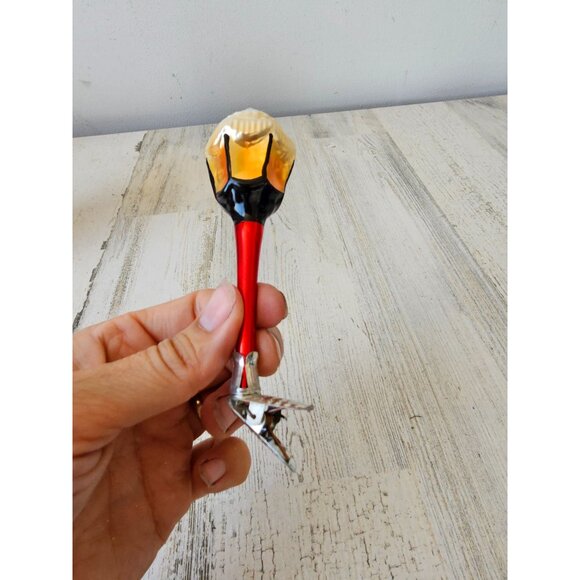 Vintage inge glas lamp post glass lantern clip light ornament Xmas tree - Picture 9 of 9